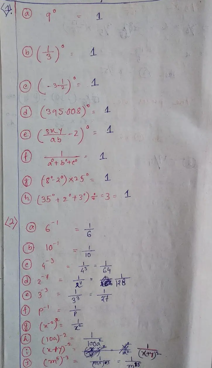 New Learning Composite Mathematics Class 8 Sk Gupta Anubhuti Gangal Powers Exponents Chapter 2a Solution