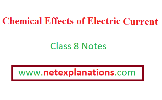 Chemical Effects of Electric Current, Class 8, Notes
