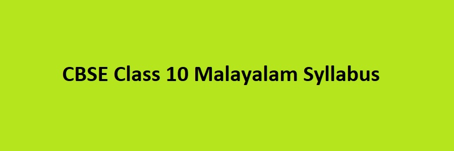 CBSE Class 10 Malayalam Syllabus