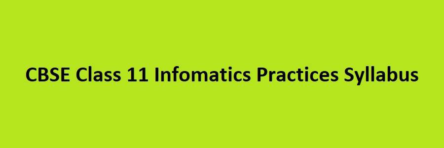 CBSE Class 11 Infomatics Practices Syllabus