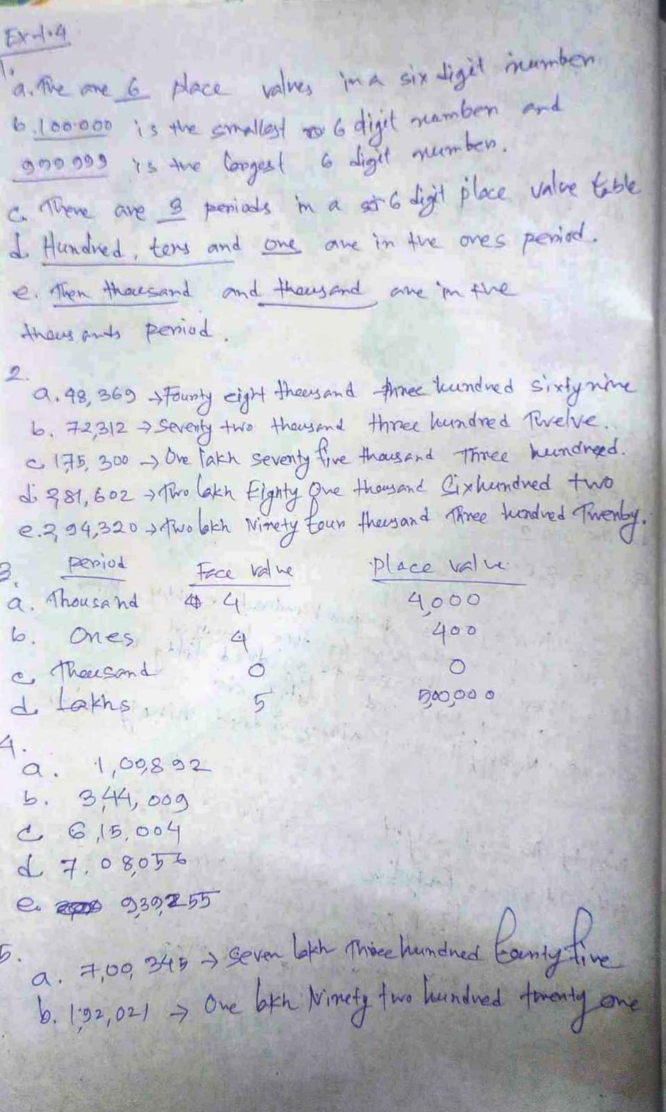 Frank Learning Maths Class 4 Solutions Chapter 1 Number and Numeration ...