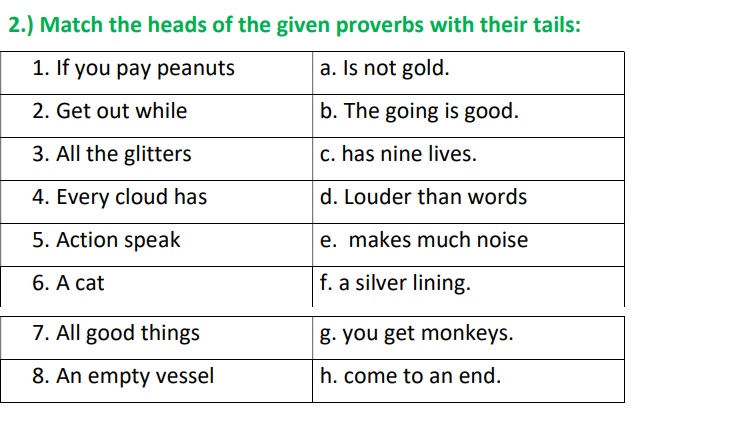 Formative Activities Class 5 Worksheet Choose words and classify them ...