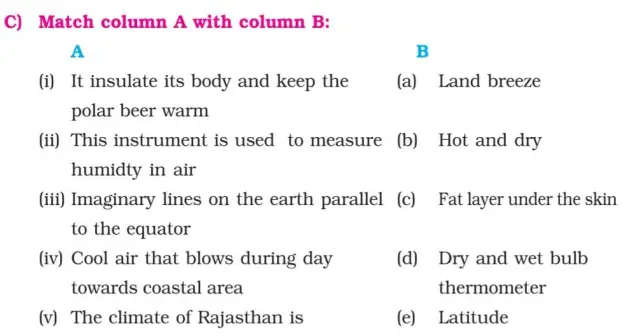 PSEB Class 7 Science Chapter 7 Weather, Climate and Adaptation of Animals to Climate Solution PSEB Class 7 Science Chapter 7 Weather, Climate and Adaptation of Animals to Climate Solution