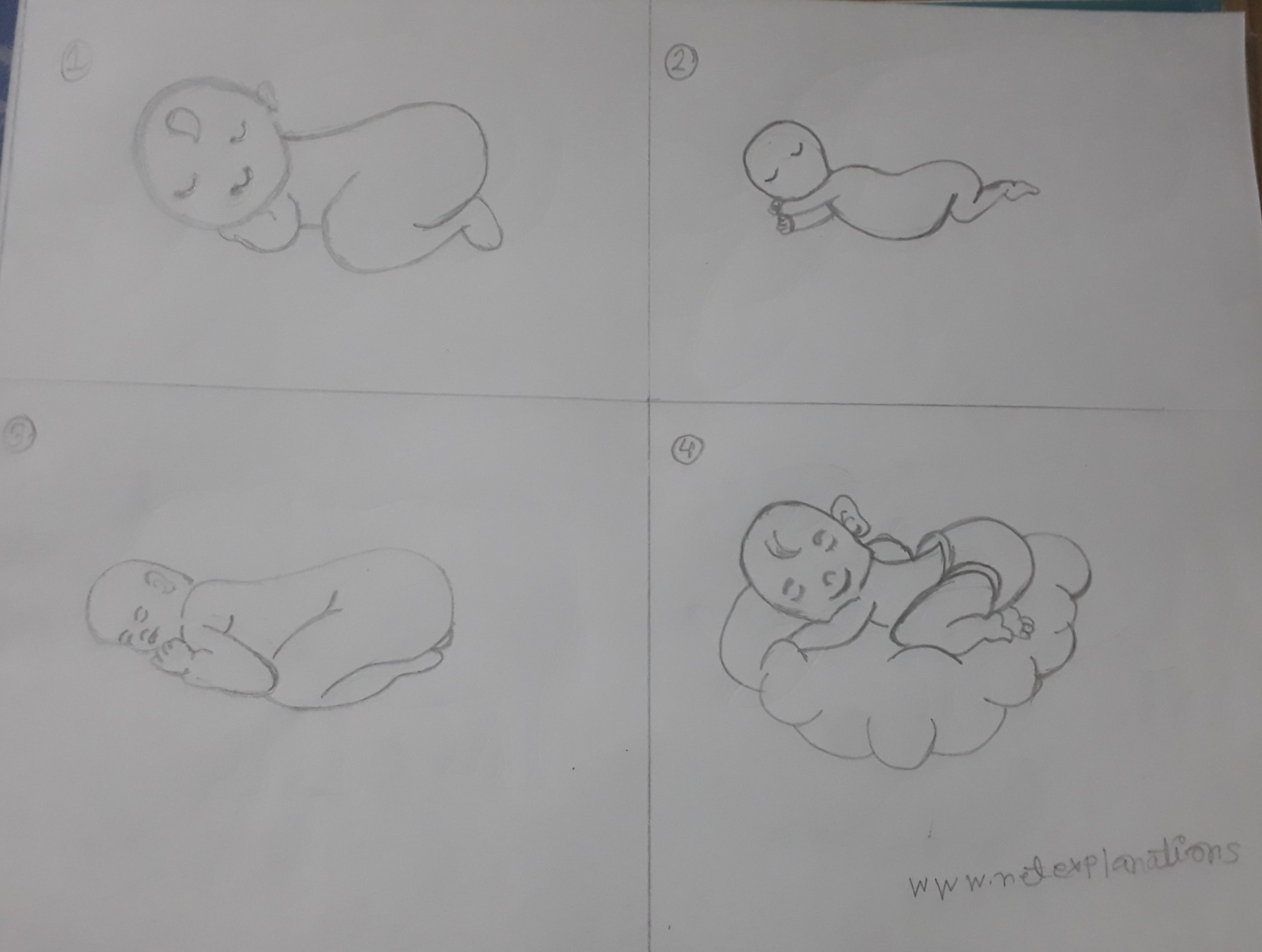 How to Draw a Sleeping Baby  DrawingNow