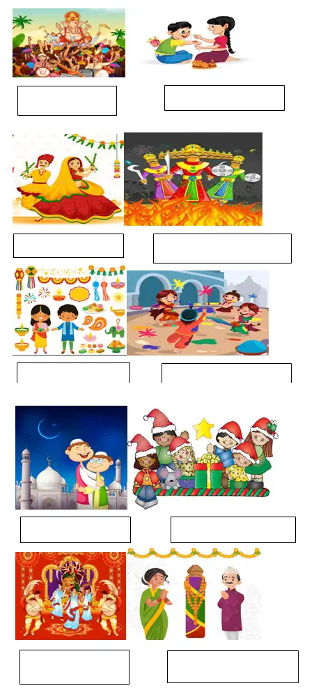 Festival Worksheet for Grade 3 (Total Marks 40)