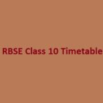rbse class 10 time table