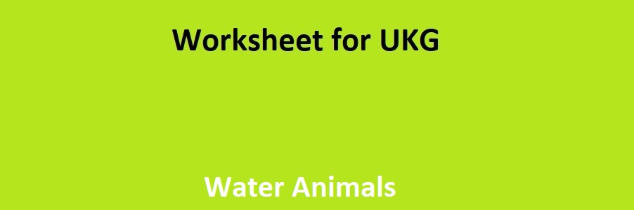 Water Animals Worksheet for UKG (Total Marks 40)