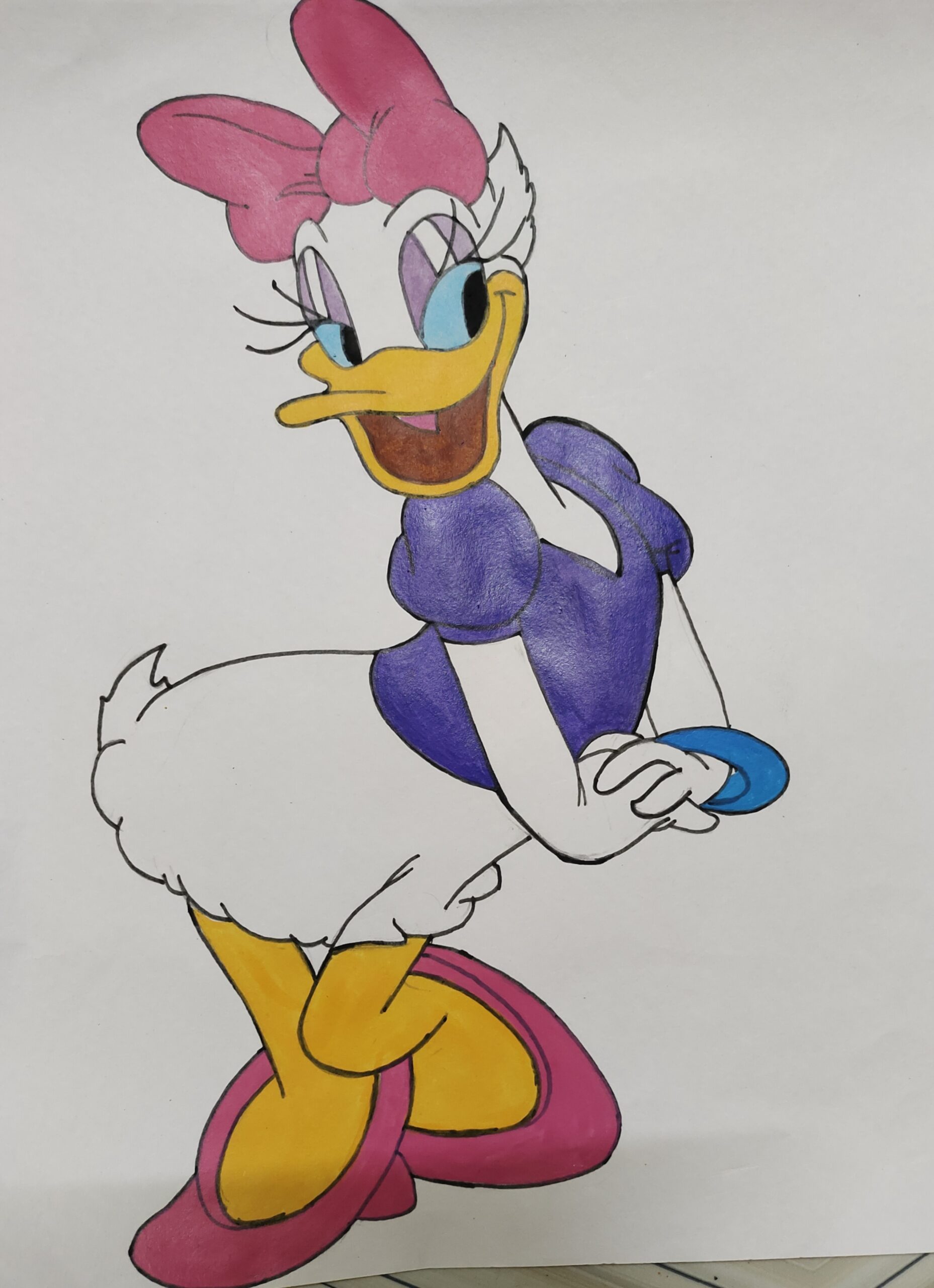 How to Draw Daisy Duck Step 15  Cartoon drawings Drawings Disney drawings