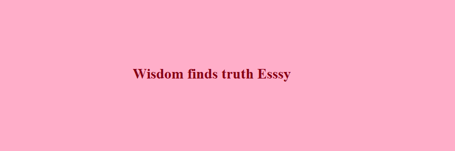 wisdom finds truth essay