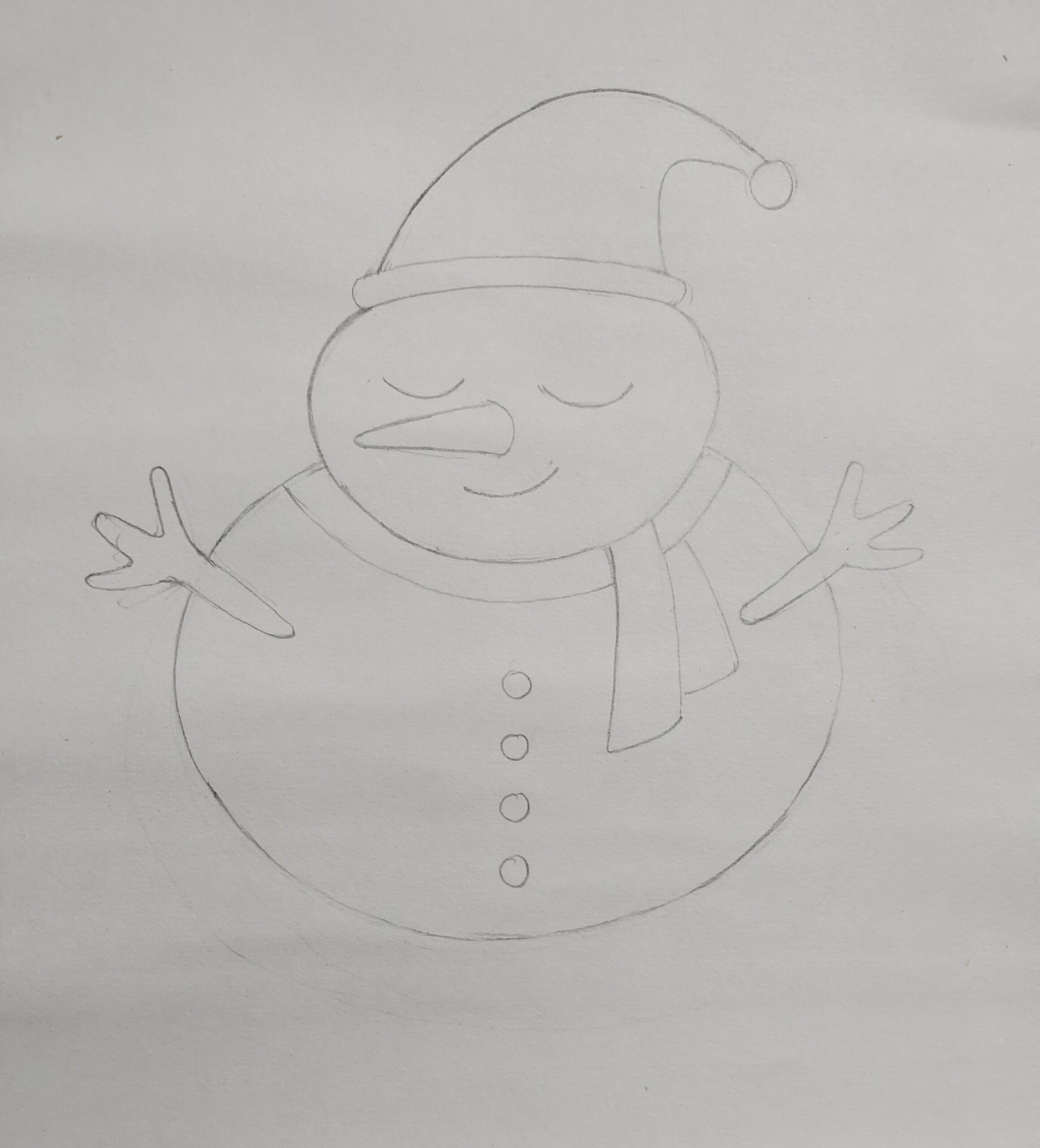 How to draw a Snowman Step by Step