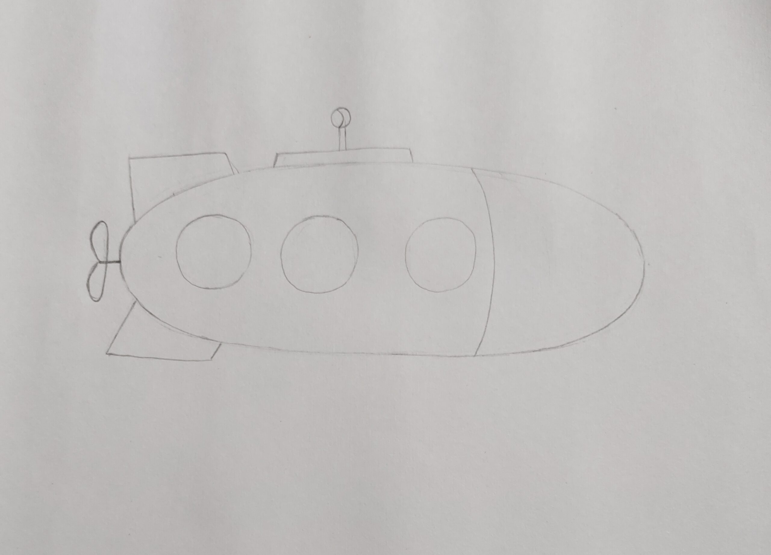 How to Draw a Submarine Easy Drawing for kids  YouTube
