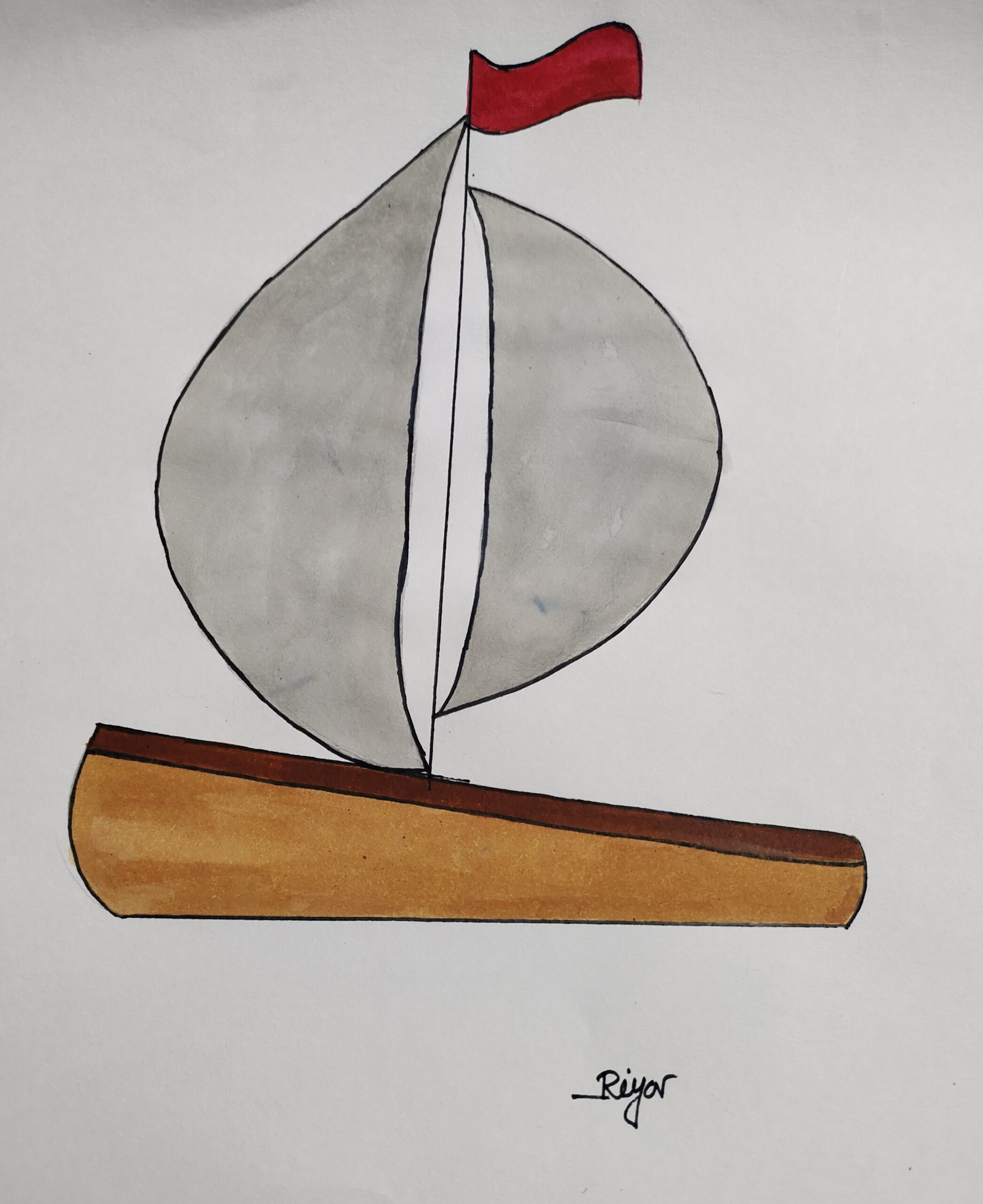 How to draw a Sailboat Step by Step