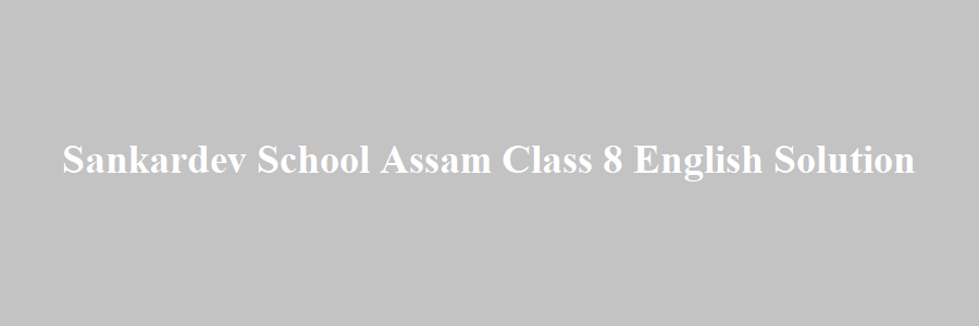 Sankardev School Assam Class 8 English Solution