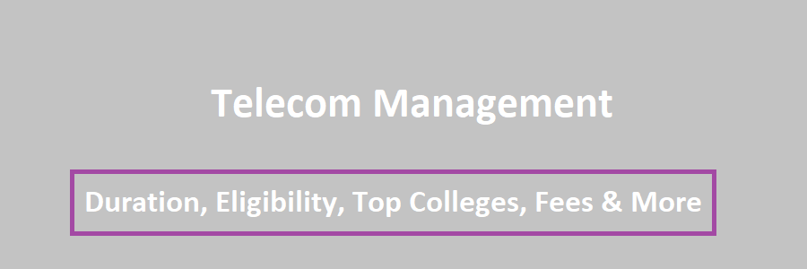 Telecom Management Course after 12