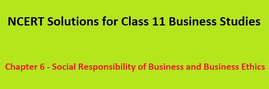 NCERT Solutions Class 11 Business Studies Social Responsibility of Business and Business Ethics