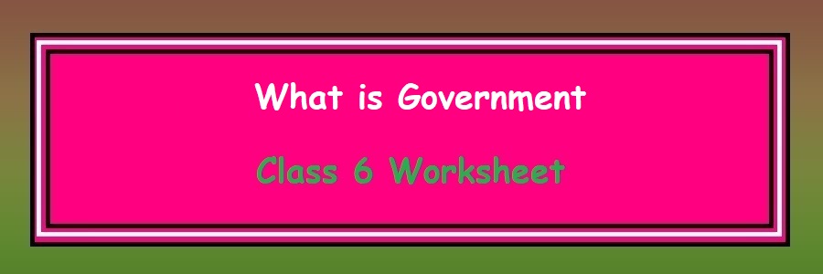 what-is-government-class-6-civics-worksheet