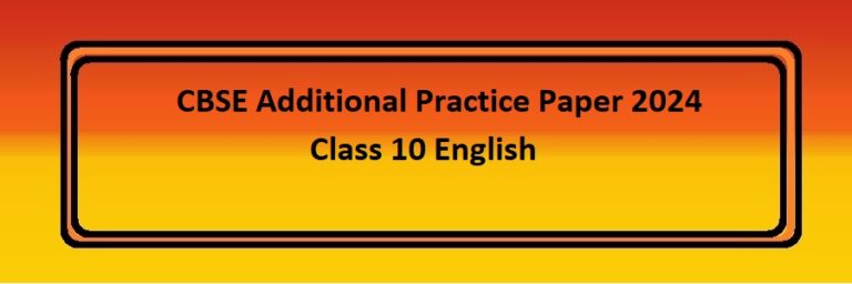 Official CBSE Practice Paper 2024 Class 10 English with Solution