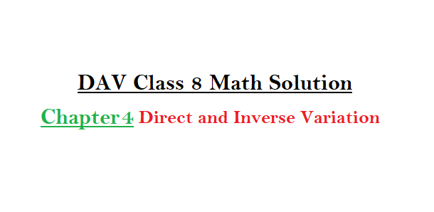 DAV 8 direct and inverse variation