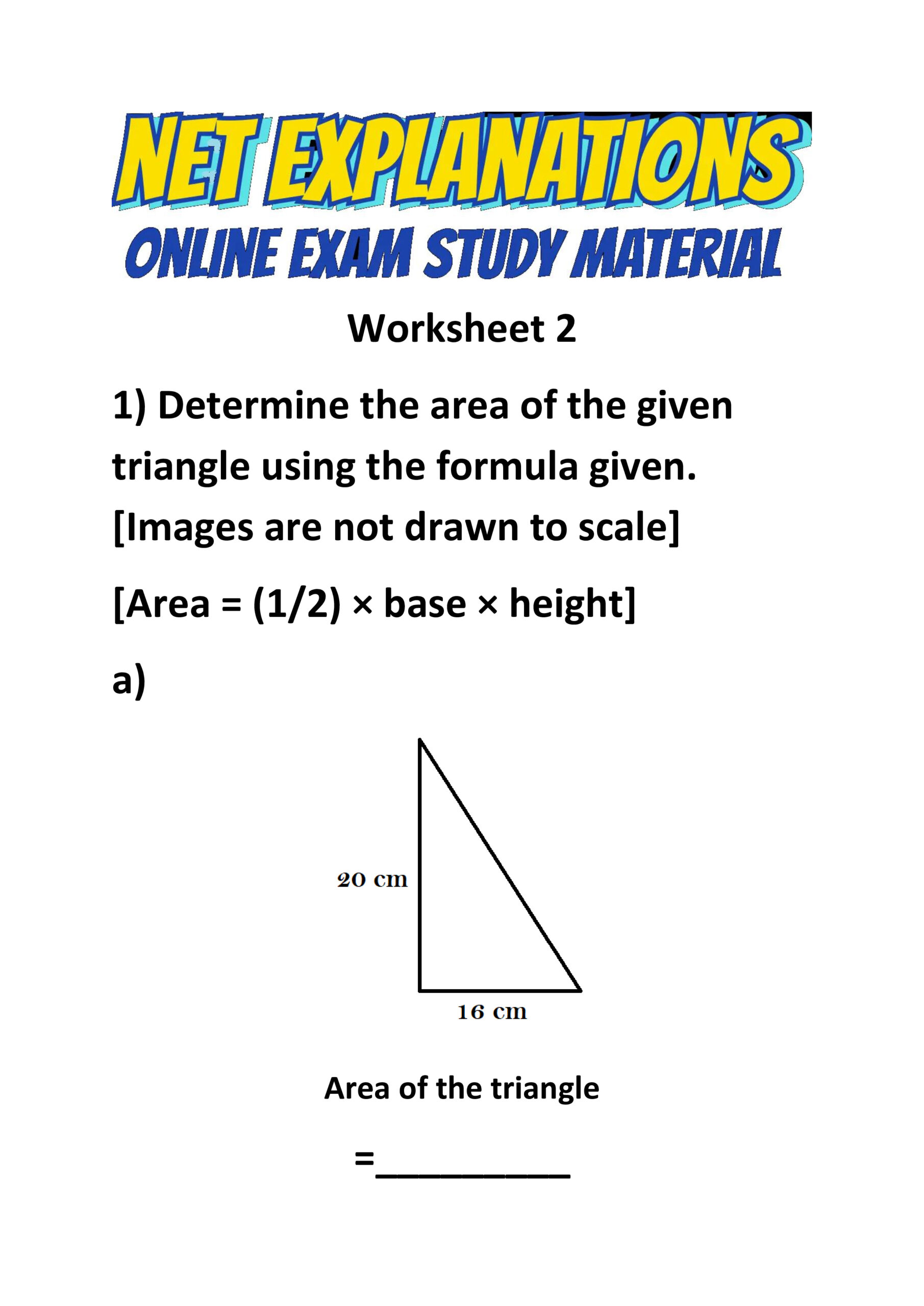 triangle area Worksheet