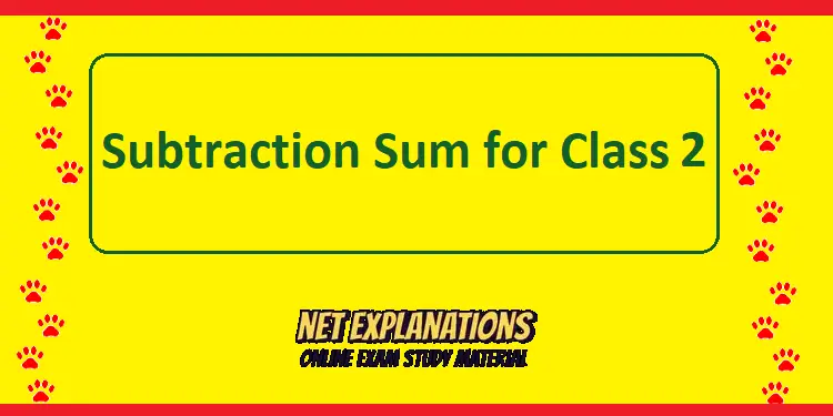 Subtraction sum for class 2